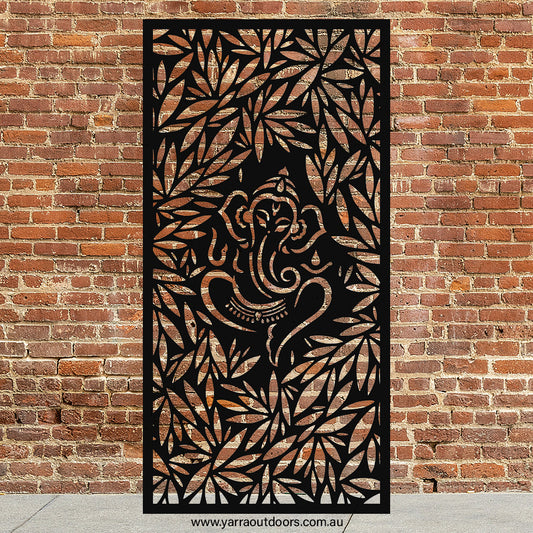 Ganesha 2 - CORTEN Steel / Powder Coated Decorative Wall Panel